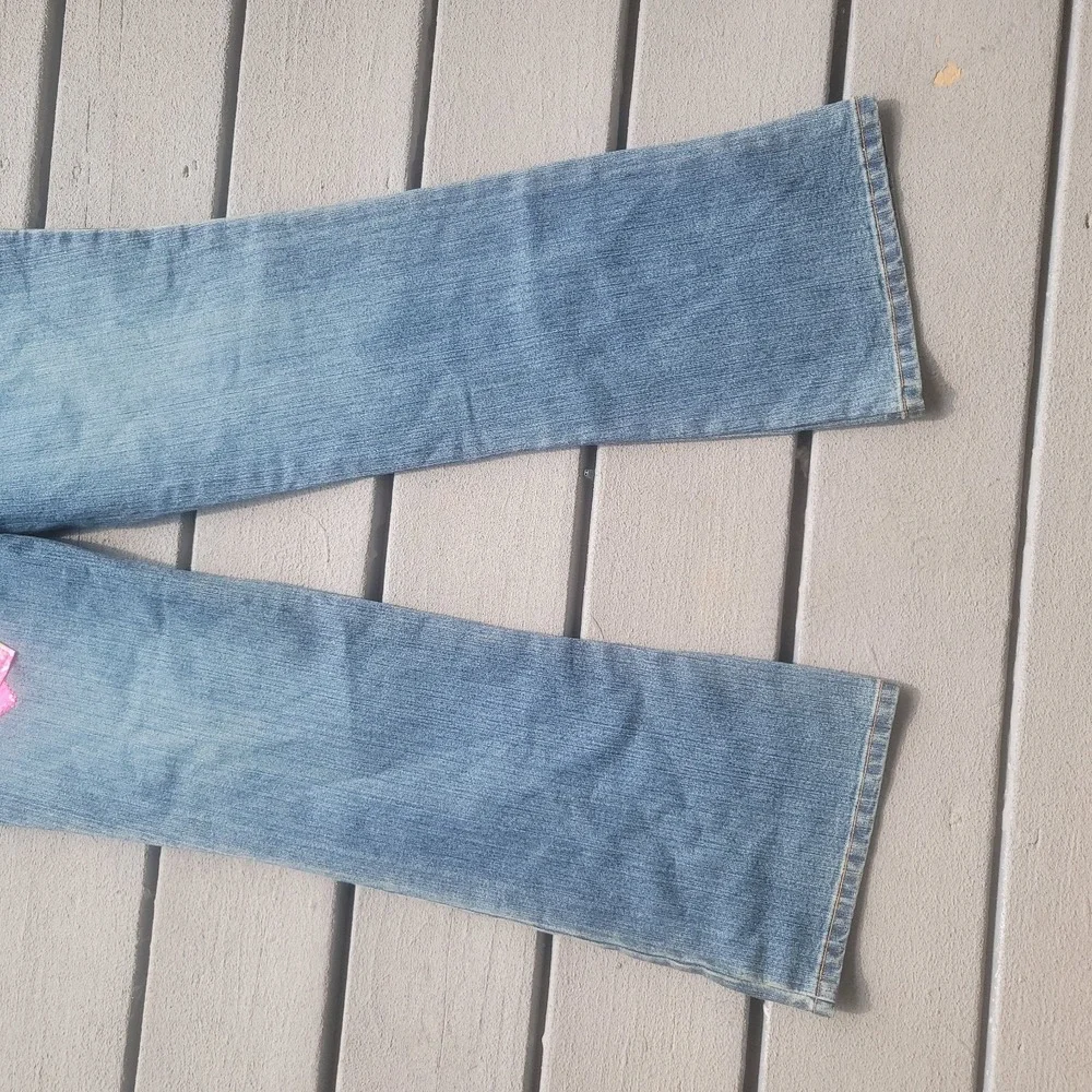 RARE Lilly Pulitzer Little Girl's Fabric Patchwork Embroidered Jeans 14 EUC